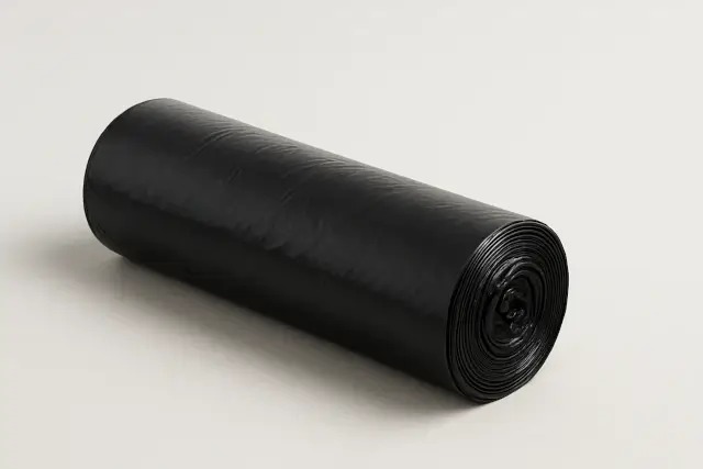 Rollo de bolsas plásticas negras para basura, resistentes y prácticas